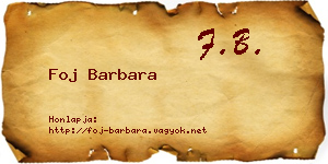 Foj Barbara névjegykártya